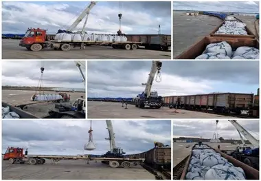 تخلیه نخستین محموله سیمان نیزار قم در بندر کاسپین آغاز شد