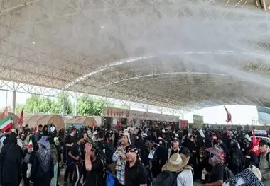 کاهش 10 درجه دمای هوا با سایبان های مجهز به سرمایش در پایانه مهران