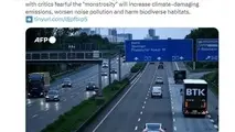 بزرگراه جهنمی ۱۰ خطه در آلمان!
