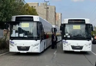 ۶ دستگاه اتوبوس جدید تحویل منطقه ۱۵ تهران شد