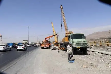 عملیات تعریض لاین شمالی آزادراه کرج حد فاصل گلدشت تا بهشت سکینه