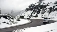بارش برف و باران در محورهای ۱۳ استان 