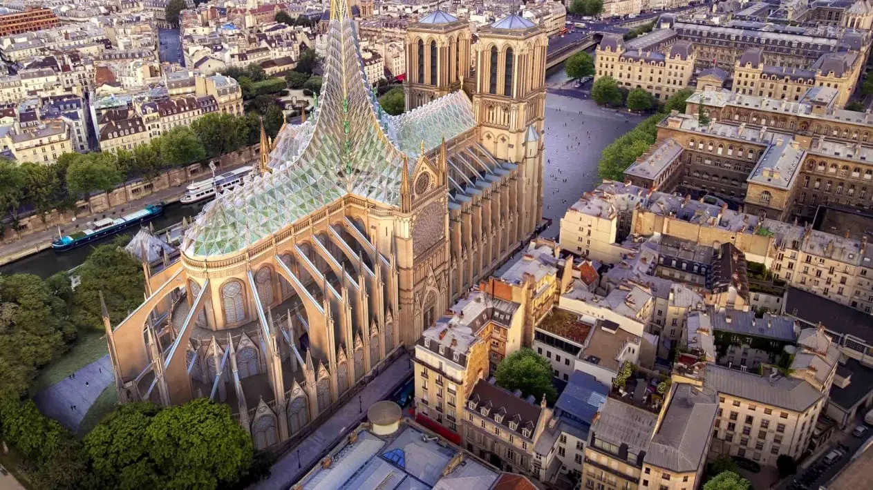 Architect unveils striking proposal for 'green' Notre Dame