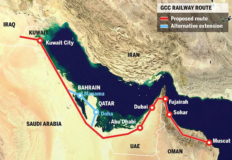 شبکه ریلی شورای همکاری خلیج فارس دومین پروژه پر هزینه جهان نام گرفت