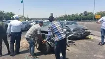 2 فوتی در برخورد خودرو ۲۰۶ با تریلی 