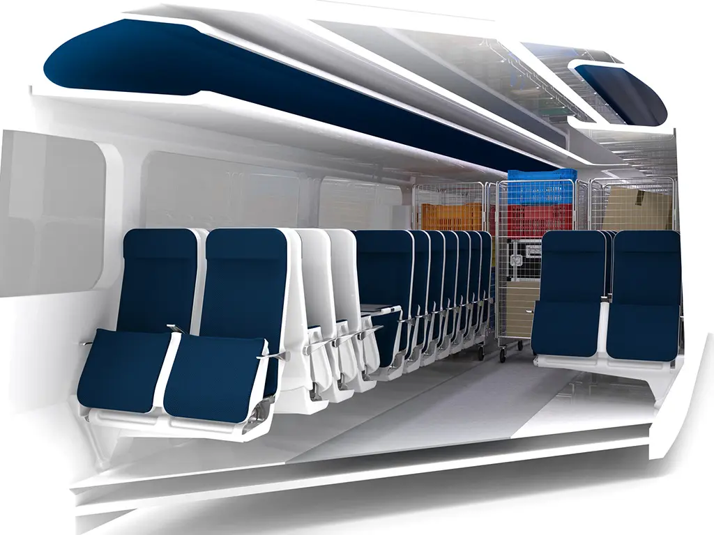 Sliding seats could enable passenger trains to carry freight