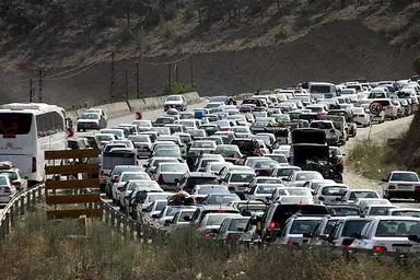 ترافیک سنگین وسایل نقلیه در محورهای هراز و چالوس
