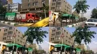 سقوط درخت بر روی اتوبوس بی آر تی در خیابان ولیعصر