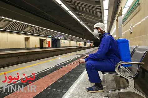 ضدعفونی کردن واگن‌های خط یک مترو اصفهان