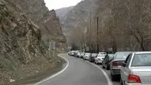 انسداد مسیر جنوب به شمال جاده چالوس و آزادراه تهران - شمال