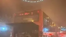آتش گرفتن اتوبوس BRT خط یک بر اثر نقص  فنی