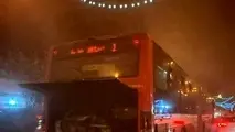 آتش گرفتن اتوبوس BRT خط یک بر اثر نقص  فنی