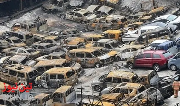 ۶۰۰ خودرو در کره جنوبی در آتش سوخت