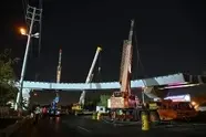 سازه فلزی عرشه پل B۱۰ بزرگراه ارتش تهران نصب شد