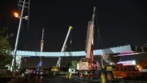 سازه فلزی عرشه پل B۱۰ بزرگراه ارتش تهران نصب شد

