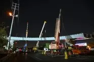 سازه فلزی عرشه پل B۱۰ بزرگراه ارتش تهران نصب شد

