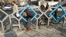 مسیرعابران پیاده در چهارراه ولی‌عصر مجدداً مسدود شد