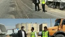 بازدید فرماندار تاکستان از اجرای عملیات آسفالت ورودی این شهر