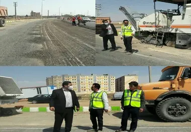 بازدید فرماندار تاکستان از اجرای عملیات آسفالت ورودی این شهر