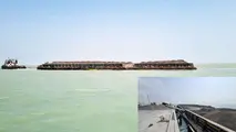 پهلودهی بارج هفت هزار تنی در بندرگاه چندمنظوره خمیر