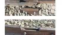 ریل تولیدی ذوب آهن اصفهان قبل از عبور قطار در محور همدان - سنندج شکست