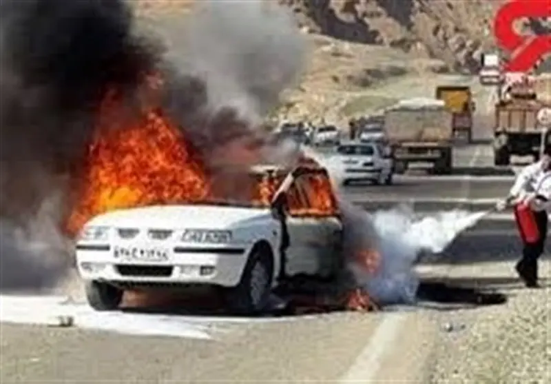 آتش‌ گرفتن خودروی سمند در محور برزول - فارسبان نهاوند 2 کشته برجای گذاشت