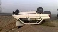 واژگونی خودرو در جاده روستایی غرق آباد
