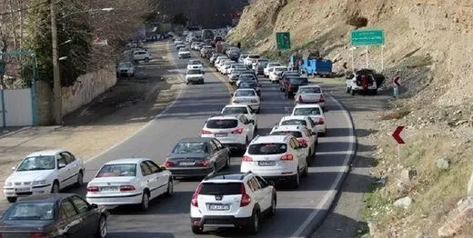 ترافیک سنگین در آزادراه قزوین کرج تهران 