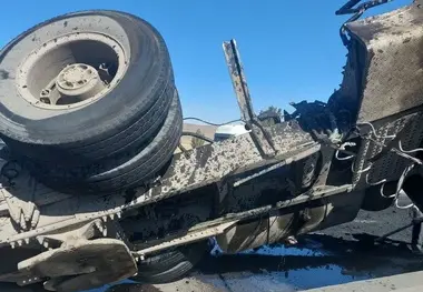 فیلم| تصادف دلخراش دو کامیون در جاده همدان