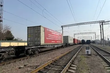 نخستین قطار کانتینری آزمایشی چین–تاجیکستان راه اندازی شد