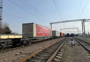 نخستین قطار کانتینری آزمایشی چین–تاجیکستان راه اندازی شد