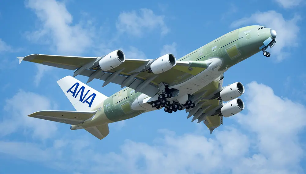 First ANA A380 Takes to the Skies