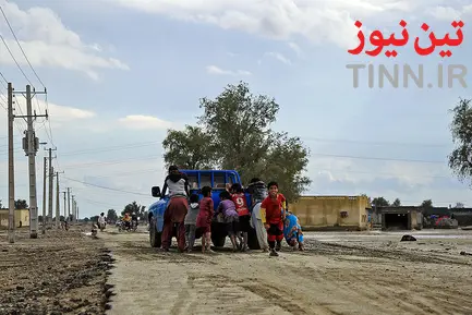 مناطق سیل زده جاسک