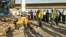 فیلم | عملیات اجرایی پل راه آهن بصره خرمشهر آغاز شد