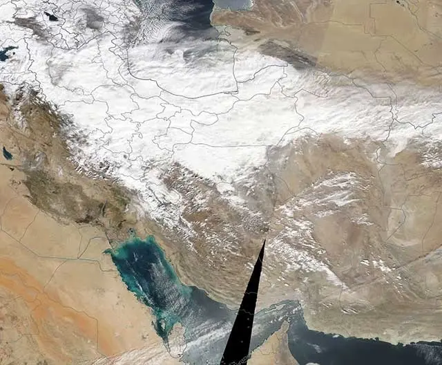 عکس «ناسا» از برف در نیمی از فلات ایران 