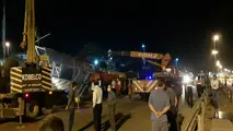 سقوط پل هوایی بر روی دو خودرو؛ یک فوتی و ۶ مصدوم
