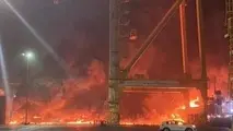 انفجار یک کشتی در بندر جبل علی دوبی 