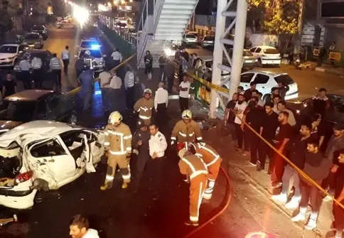 دو کشته در تصادف مرگبار پژو ۲۰۶ با پرشیا و ۴۰۵ در خیابان رسالت 