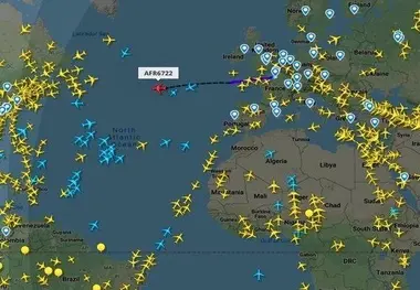 مفهوم انواع رنگ‌ ها در flightradar 24
