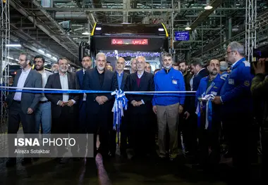 گزارش تصویری افتتاح نخستین خط تولید انبوه اتوبوس برقی