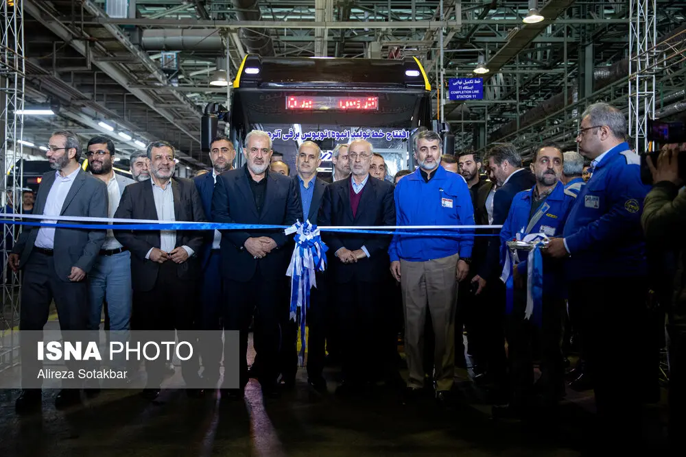 افتتاح نخستین خط تولید انبوه اتوبوس برقی