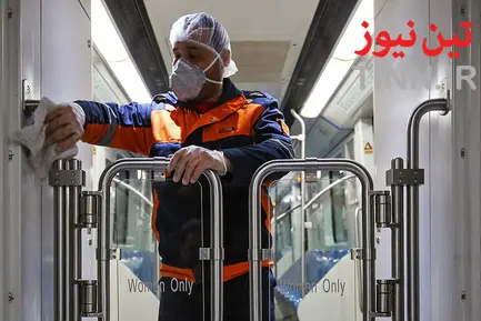 ضدعفونی کردن واگن‌های خط یک مترو اصفهان