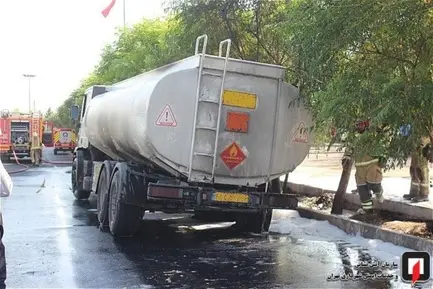 آتش سوزی تانکر بنزین