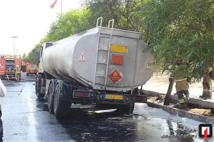 آتش سوزی تانکر بنزین