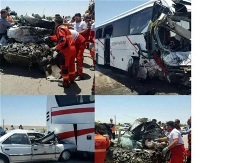 تصادف زنجیره ای ۱۷ دستگاه خودرو در اتوبان قزوین ـ زنجان