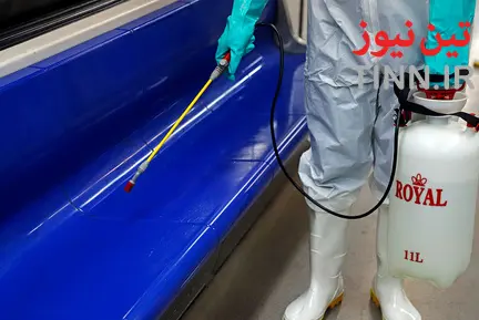 ضدعفونی کردن واگن‌های متروی تهران