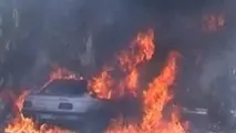 آتش سوزی در پارکینگ ساختمان مسکونی در تهران
