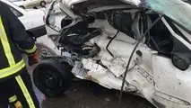 واژگونی هولناک پژو ۲۰۶ در محور علویجه_اصفهان