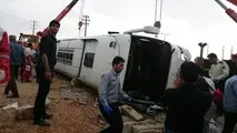 پنج کشته و 15 مصدوم در واژگونی اتوبوس در مرودشت