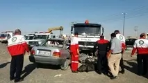 تصادف مرگبار جرثقیل با پراید در محور تسوج - شبستر و فوت راننده زن